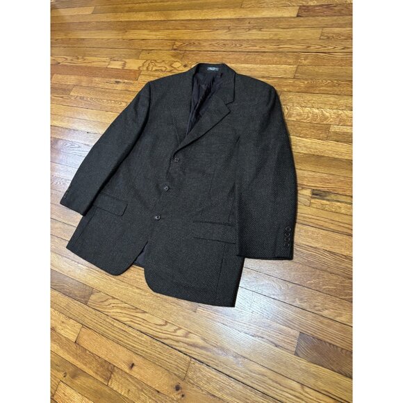 Arnold Brant Loro Piana Men's Sz 46R Brown Wool Cashmere 3 Button Blazer Jacket - Picture 2 of 10